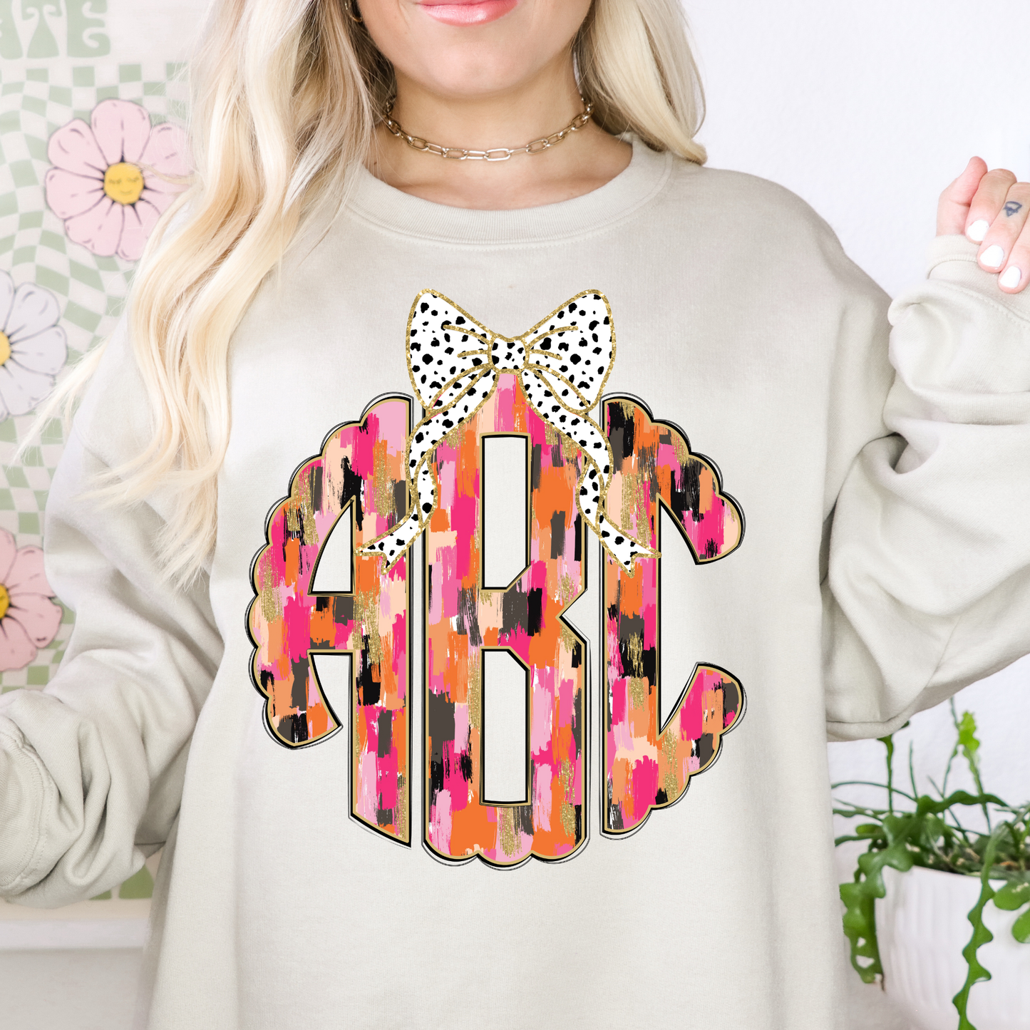 Fall Gold Brushstroke - Custom Monogram Transfer