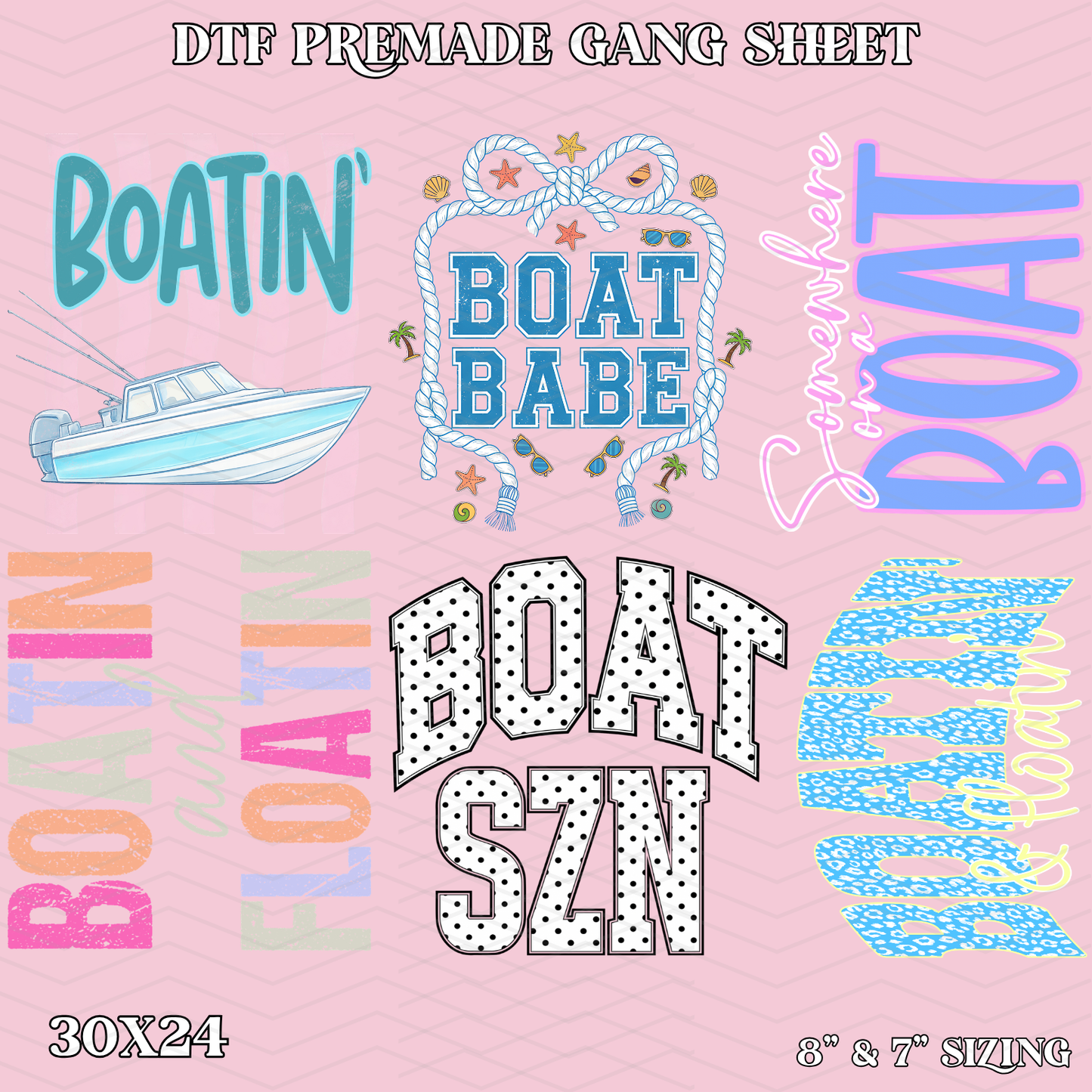Boat Season - 30x24 - PREMADE GANG SHEET
