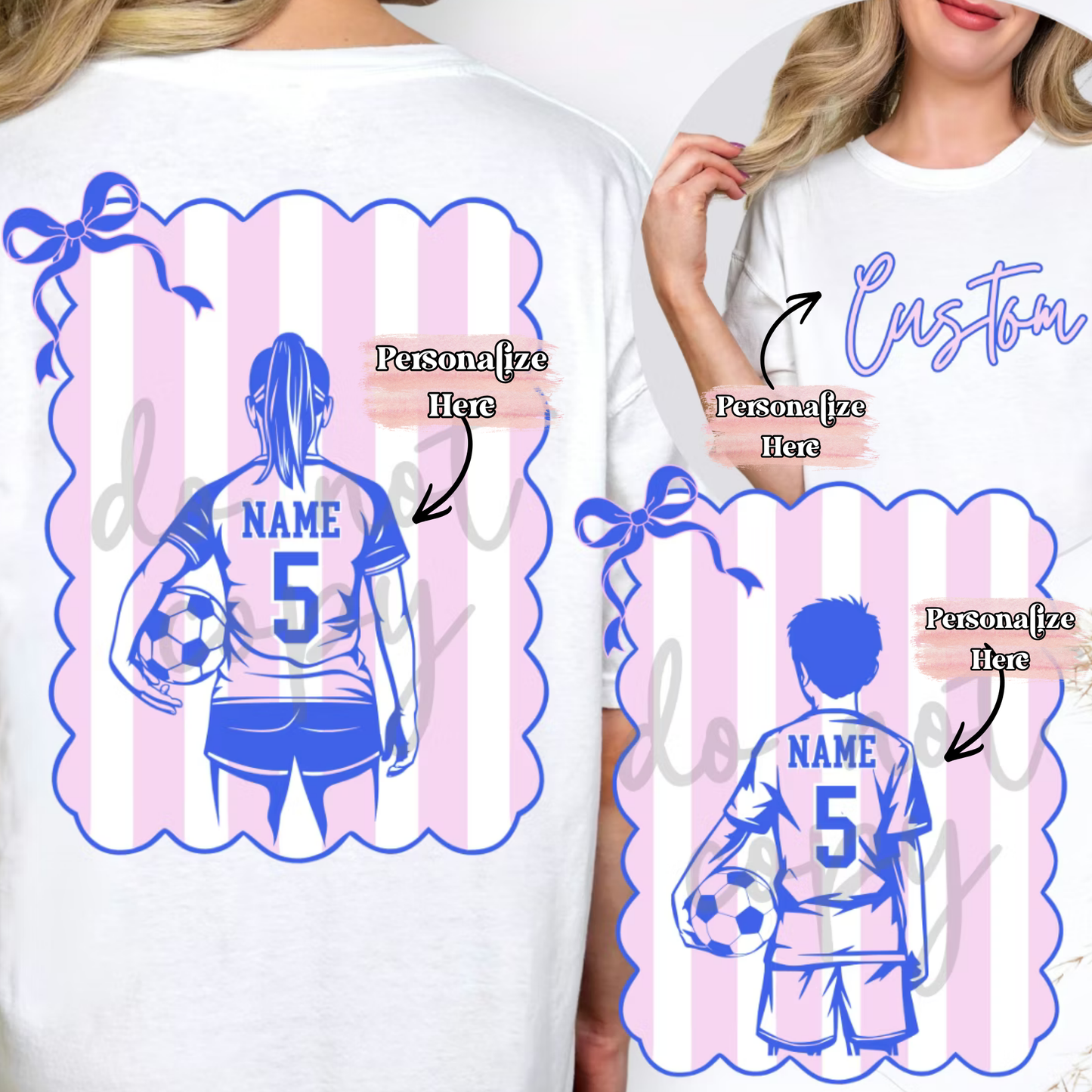 Preppy Soccer Stripes - ‼️Fully Customizable Transfer‼️