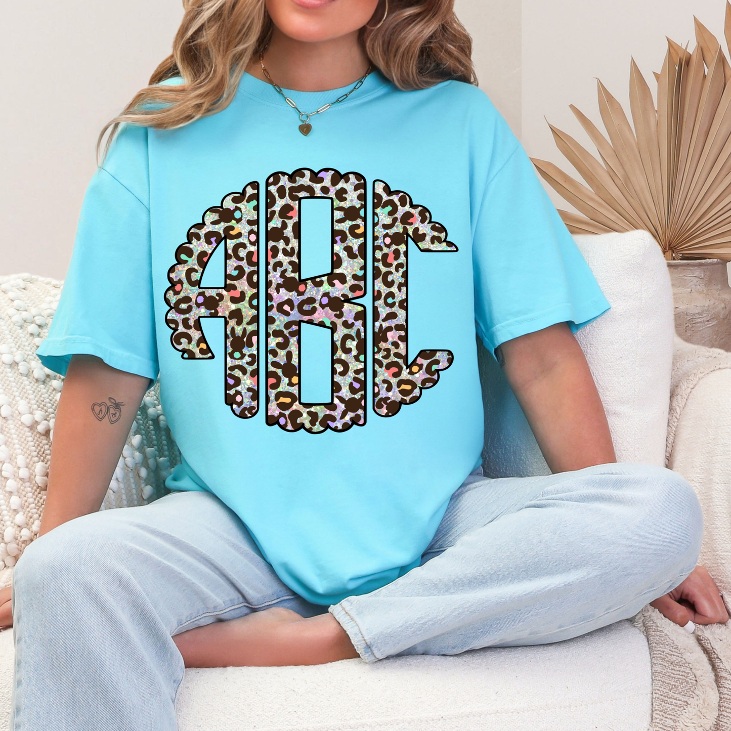 Pastel Leopard Rainbow - Custom Monogram Transfer