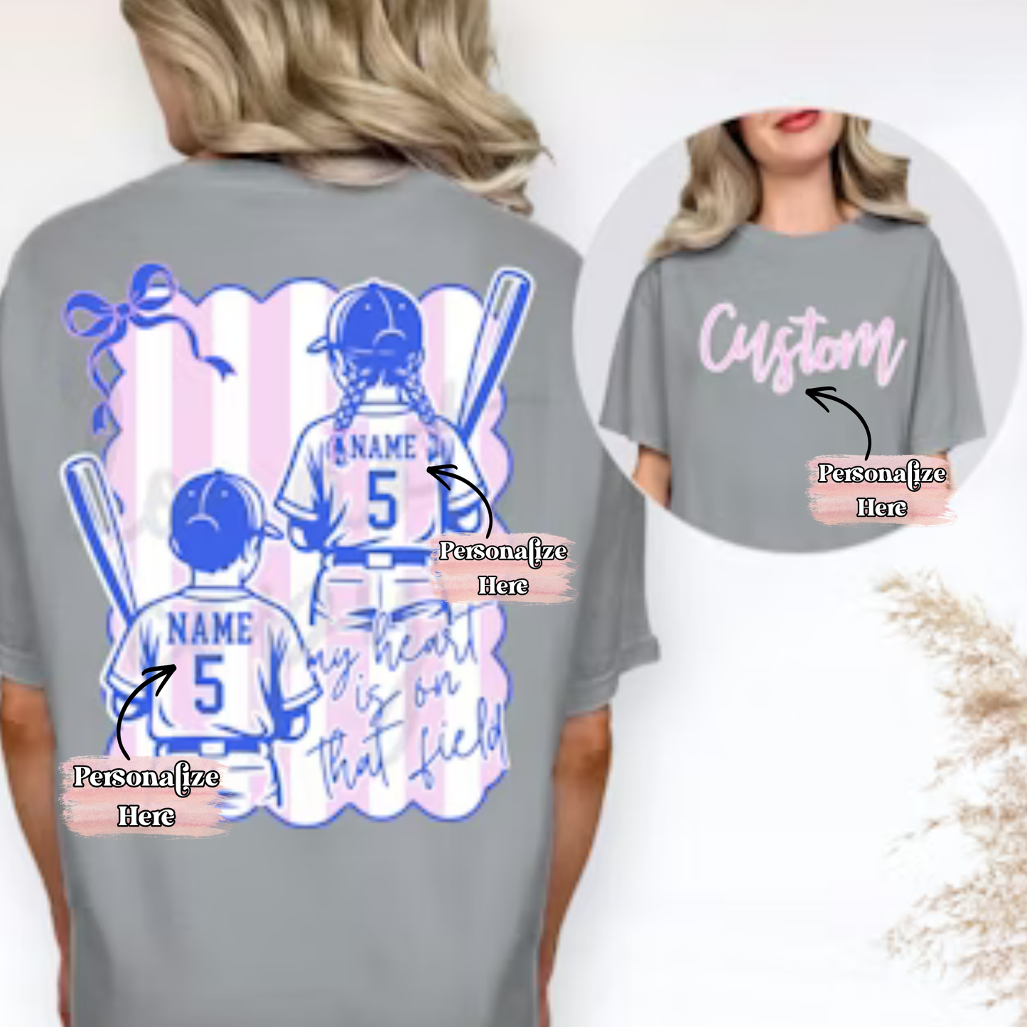 Preppy Baseball/Softball Stripes - ‼️Fully Customizable Transfer‼️