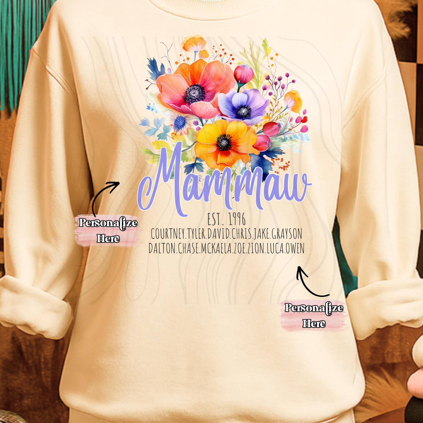 Floral Family Title - ‼️Fully Customizable Transfer‼️