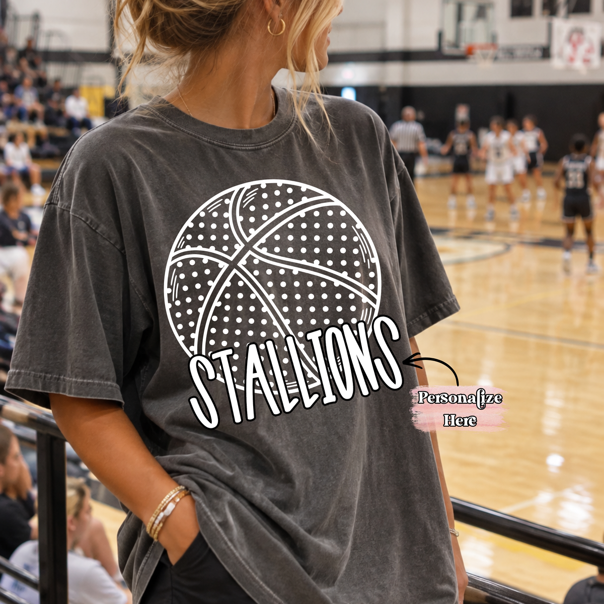 Polka Dot Basketball Mascot -‼️Fully Customizable Transfer‼️