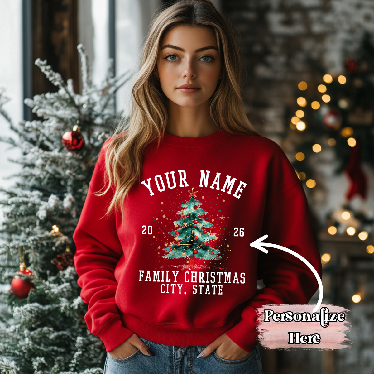 Family Christmas Tree Crew - ‼️Fully Customizable Transfer‼️