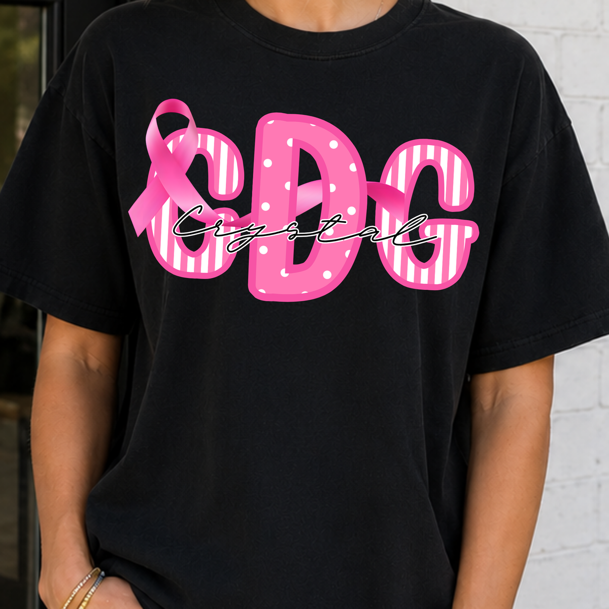 Pretty In Pink Awareness - Custom Monogram Transfer