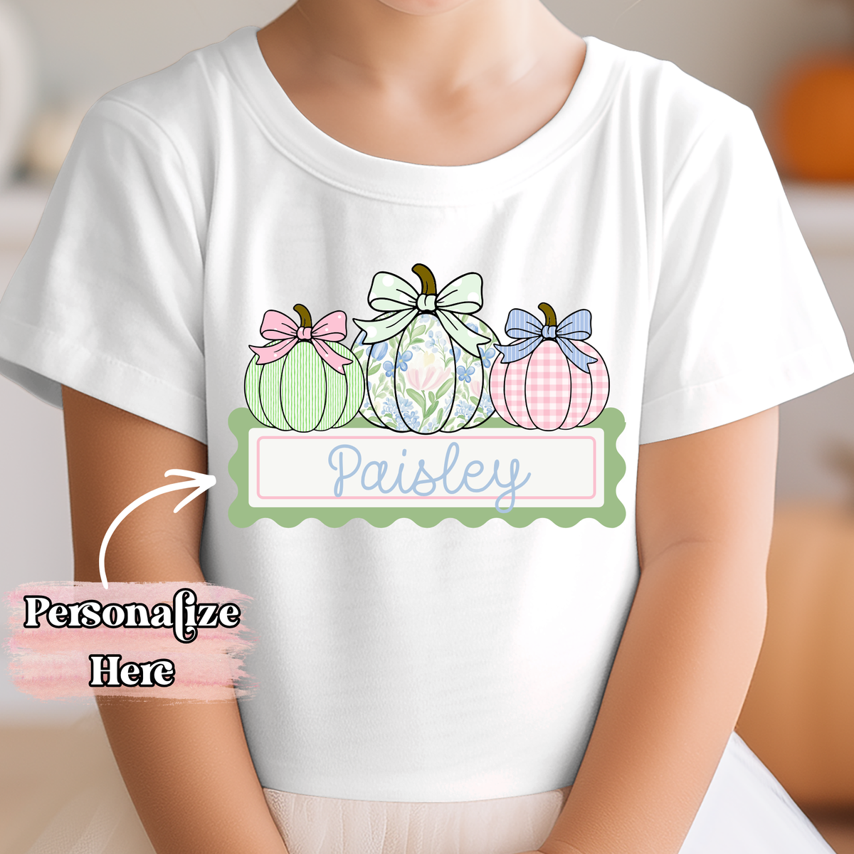 Pastel Pumpkins Nameplate - ‼️Fully Customizable Transfer‼️