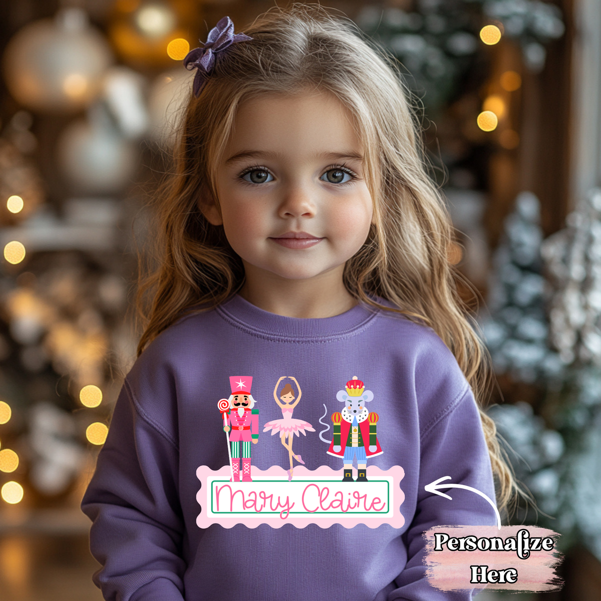 Girly Nutcracker Nameplate - ‼️Fully Customizable Transfer‼️