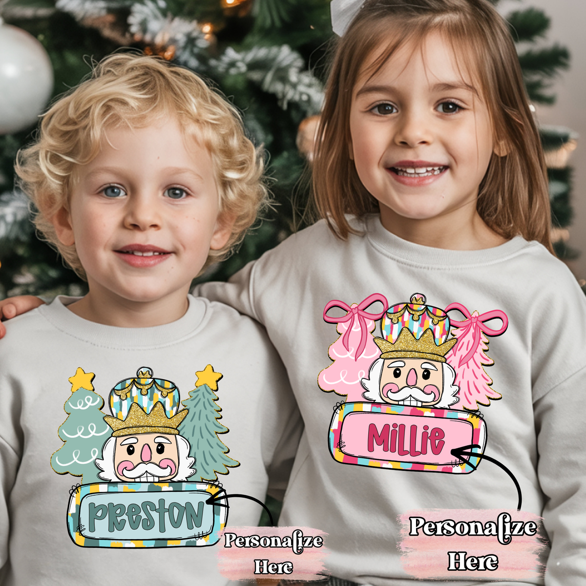 Brushstroke Nutcracker Nameplate - ‼️Fully Customizable Transfer‼️