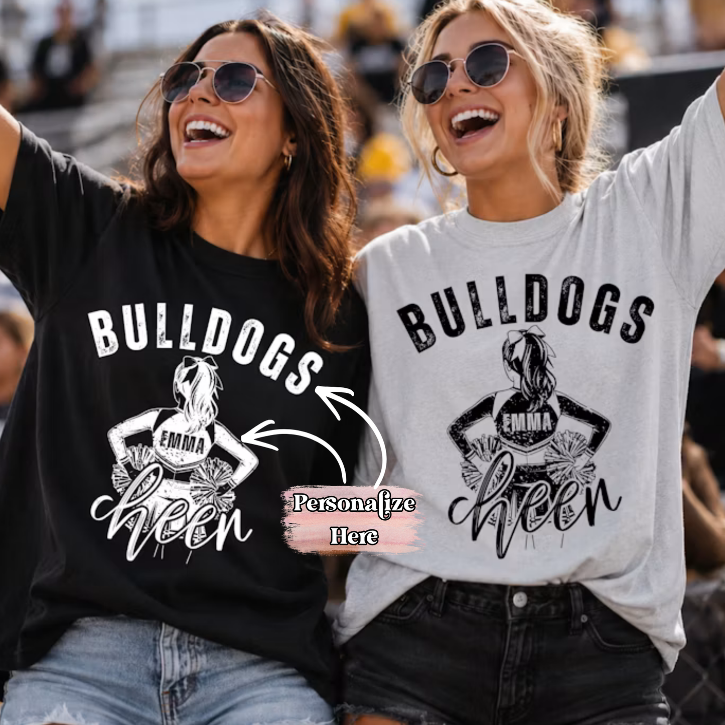 Cheerleader Silhouette - ‼️Fully Customizable Transfer‼️