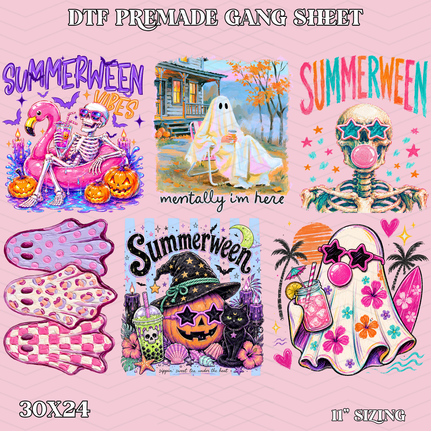 Colorful Summerween - 30x24 - PREMADE GANG SHEET