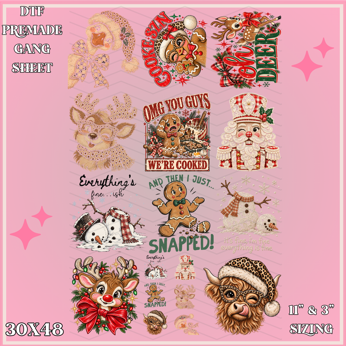 Christmas Shenanigans - 30x48 - PREMADE GANG SHEET