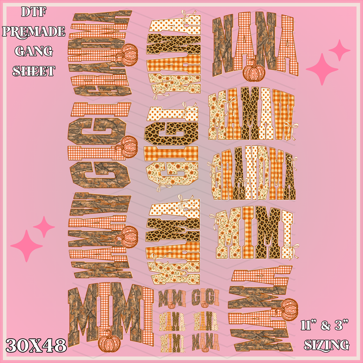 Fall Family - 30x48 - PREMADE GANG SHEET