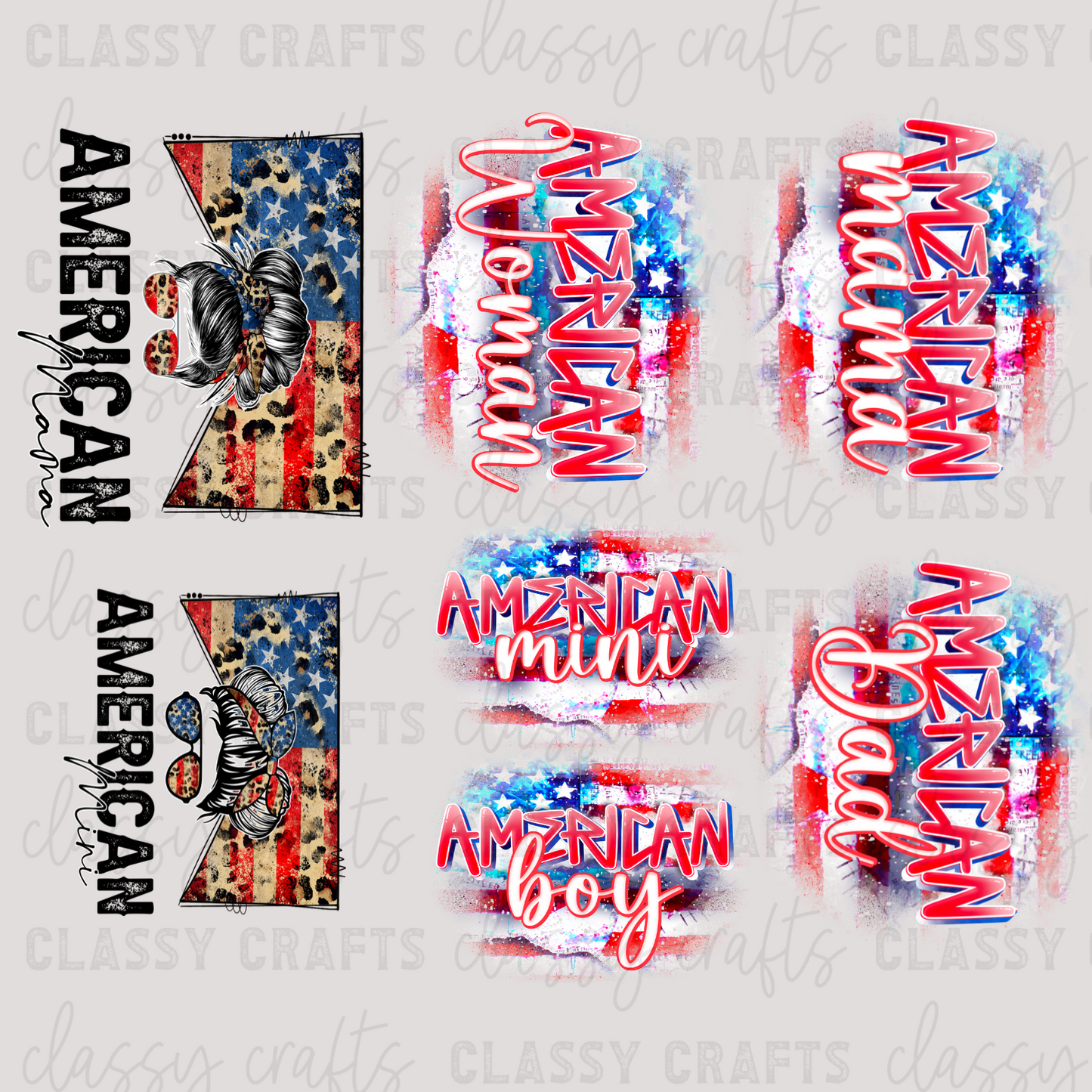 American Family - 30x24 -PREMADE GANG SHEET