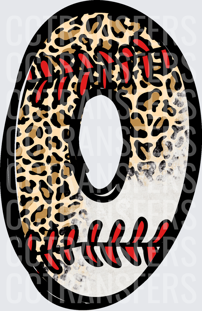 Leopard Print Baseball Letter O (DTF)