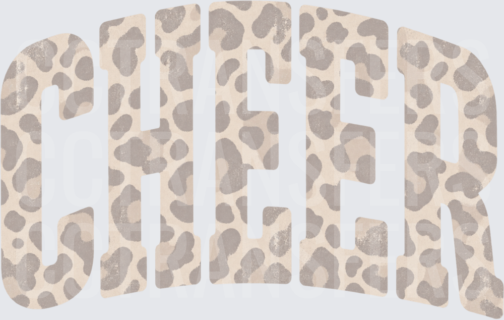 Arched CHEER Leopard Print Distressed Bold Letters (DTF)