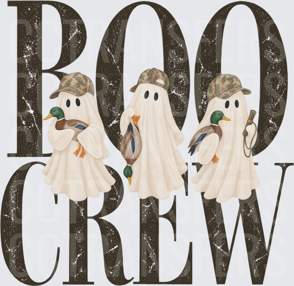 Boo Crew Duck Hunting Ghosts with Camo Hats (DTF)