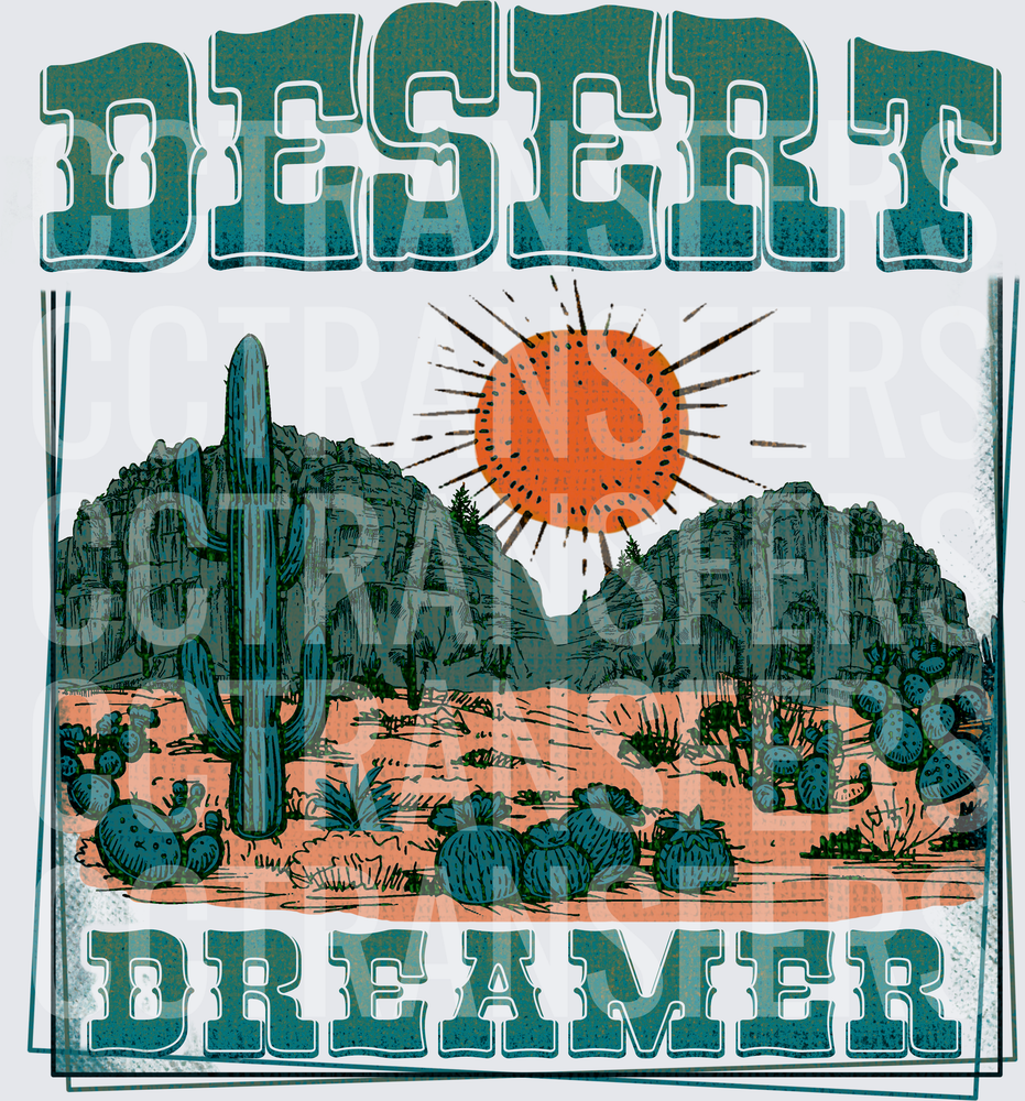 Desert Dreamer Southwest Cactus Landscape Sun (DTF)