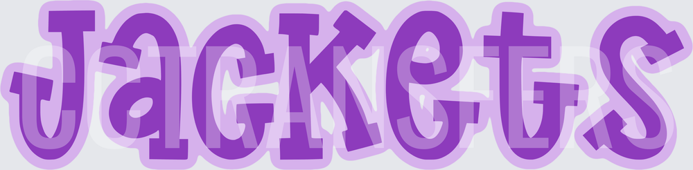 Purple Layered Bold Bubble Font Jackets Text (DTF)