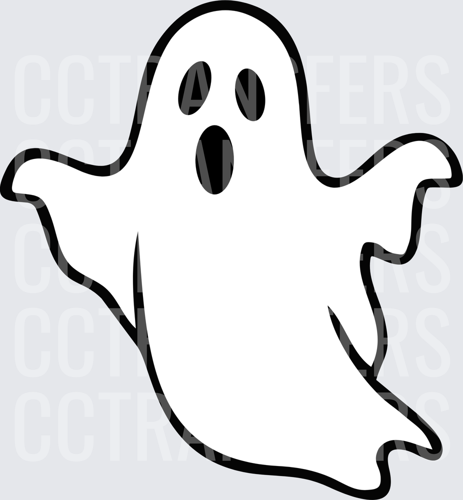 Spooky Floating Ghost with Open Mouth Expression (DTF)