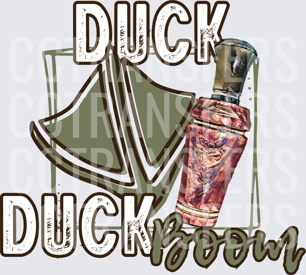 Duck Duck Boom Duck Call and Hatchet Hunting Design (DTF)