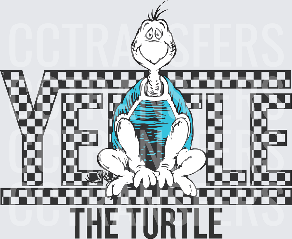 Yertle The Turtle Checkered Cartoon Character (DTF)