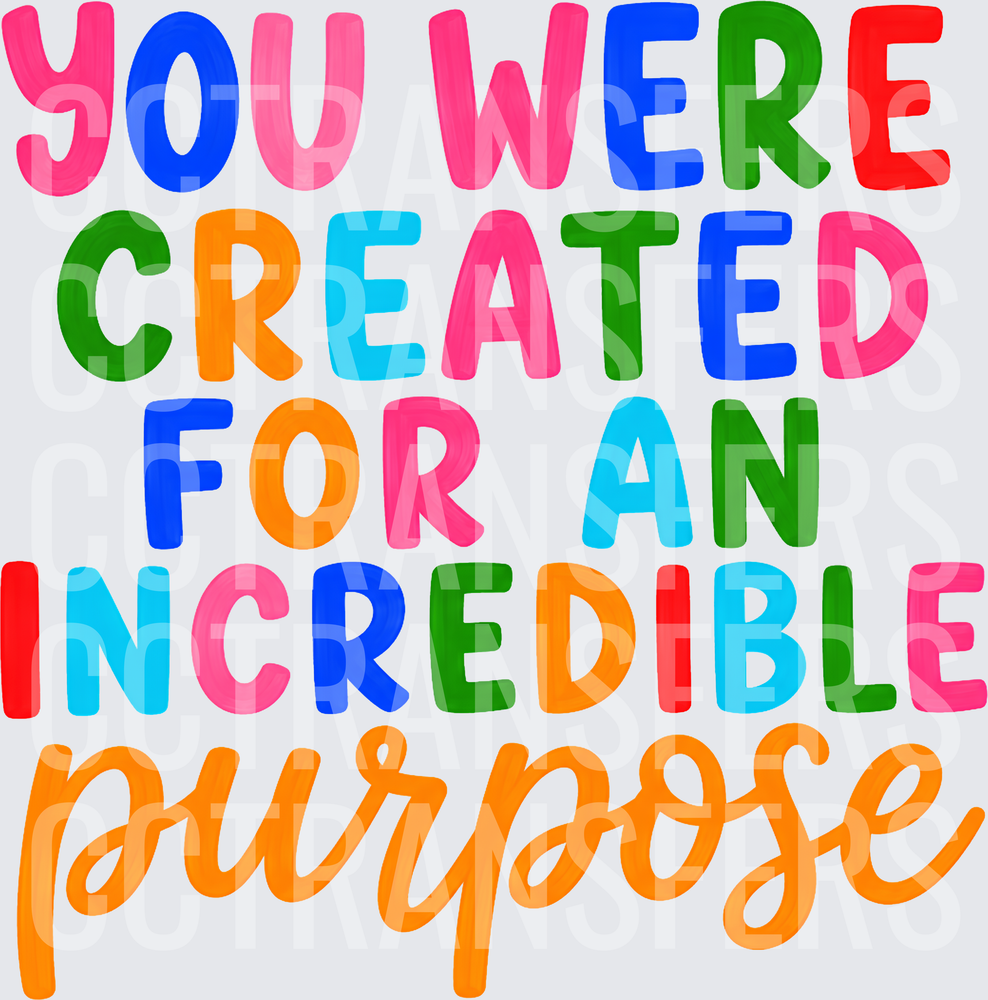 You Were Created For An Incredible Purpose Colorful (DTF)