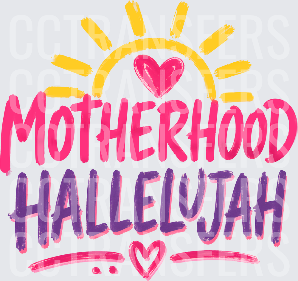 Motherhood Hallelujah Sunshine Hearts (DTF)