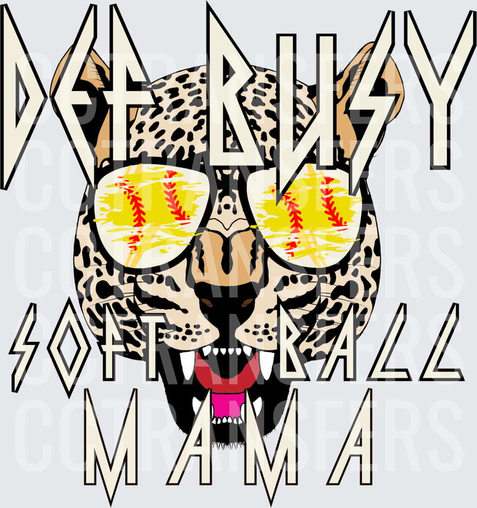 Def Busy Softball Mama Leopard Sunglasses (DTF)
