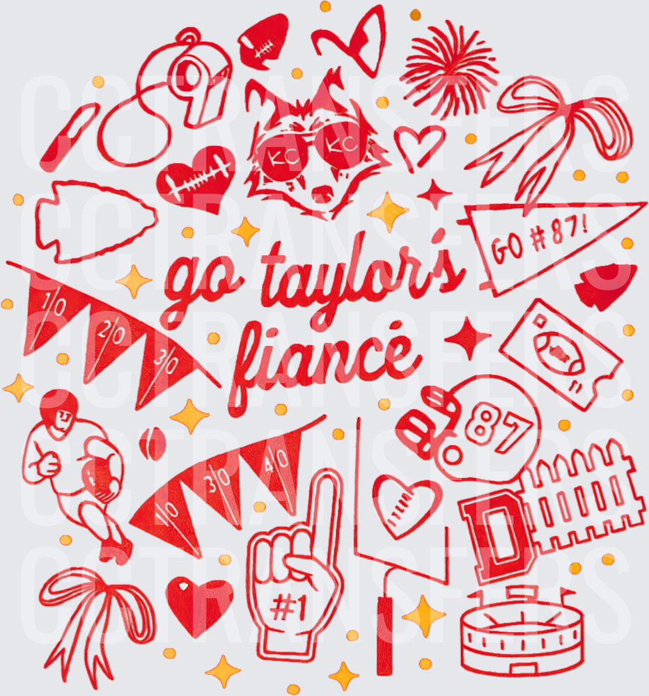 Go Taylor's Fiancé Football Fan Doodle Collage #87 (DTF)