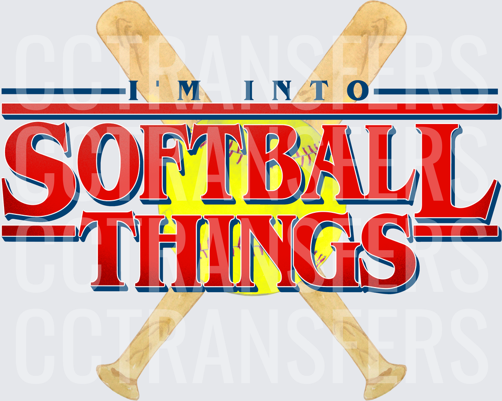 I'm Into Softball Things Crossed Bats Yellow Ball (DTF)