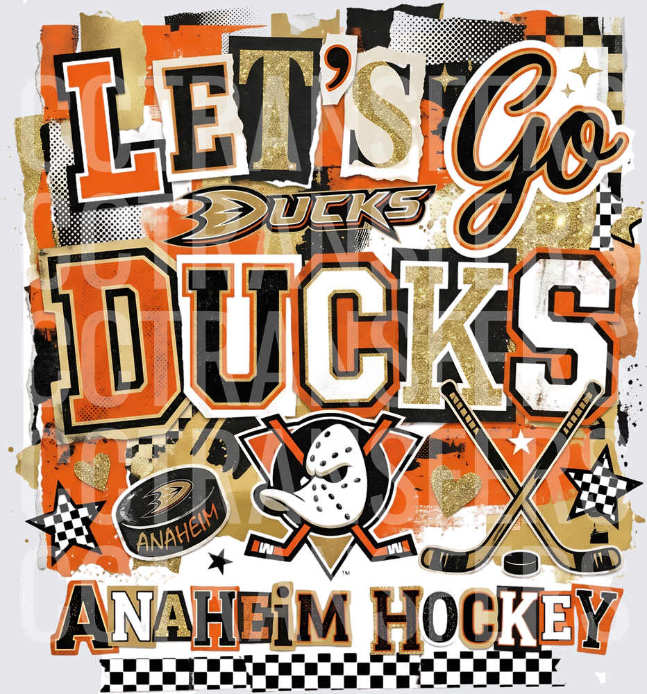 Let's Go Ducks Anaheim Hockey Collage (DTF)