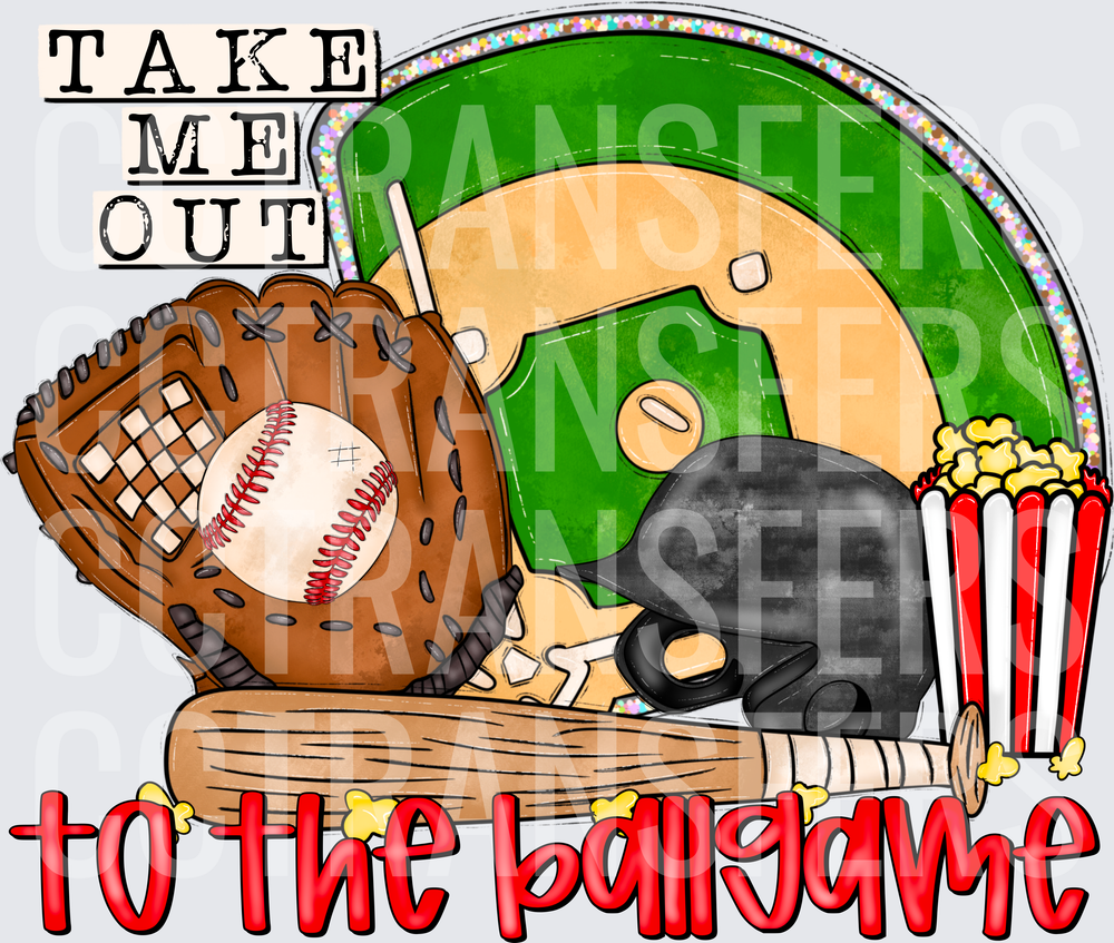 Take Me Out To The Ballgame Baseball Field Design (DTF)