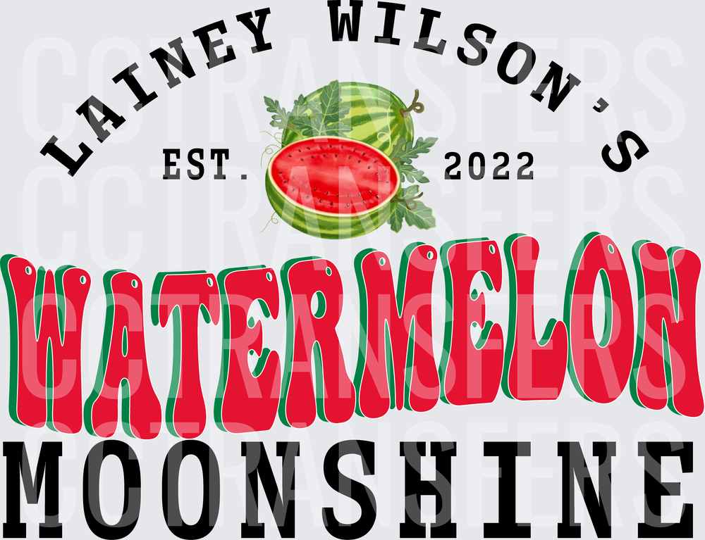 Watermelon Moonshine Est. 2022 Retro Fruit Logo (DTF)