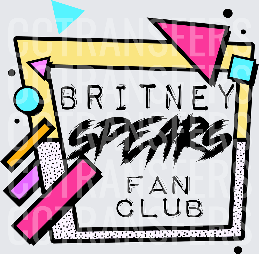 Britney Spears Fan Club Retro 90s Geometric Frame (DTF)