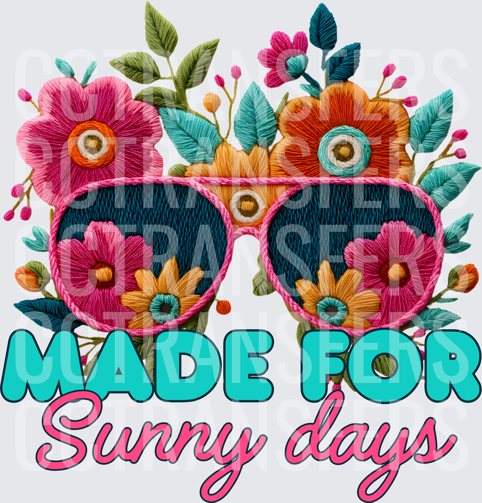 Made For Sunny Days Embroidery Floral Sunglasses (DTF)