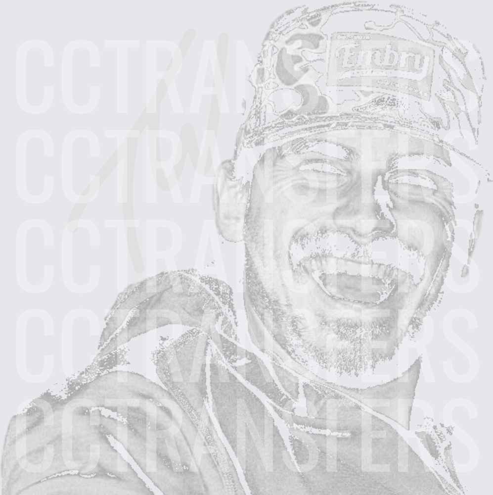 Laughing Man Camo Cap Embry Sketch Portrait (DTF)