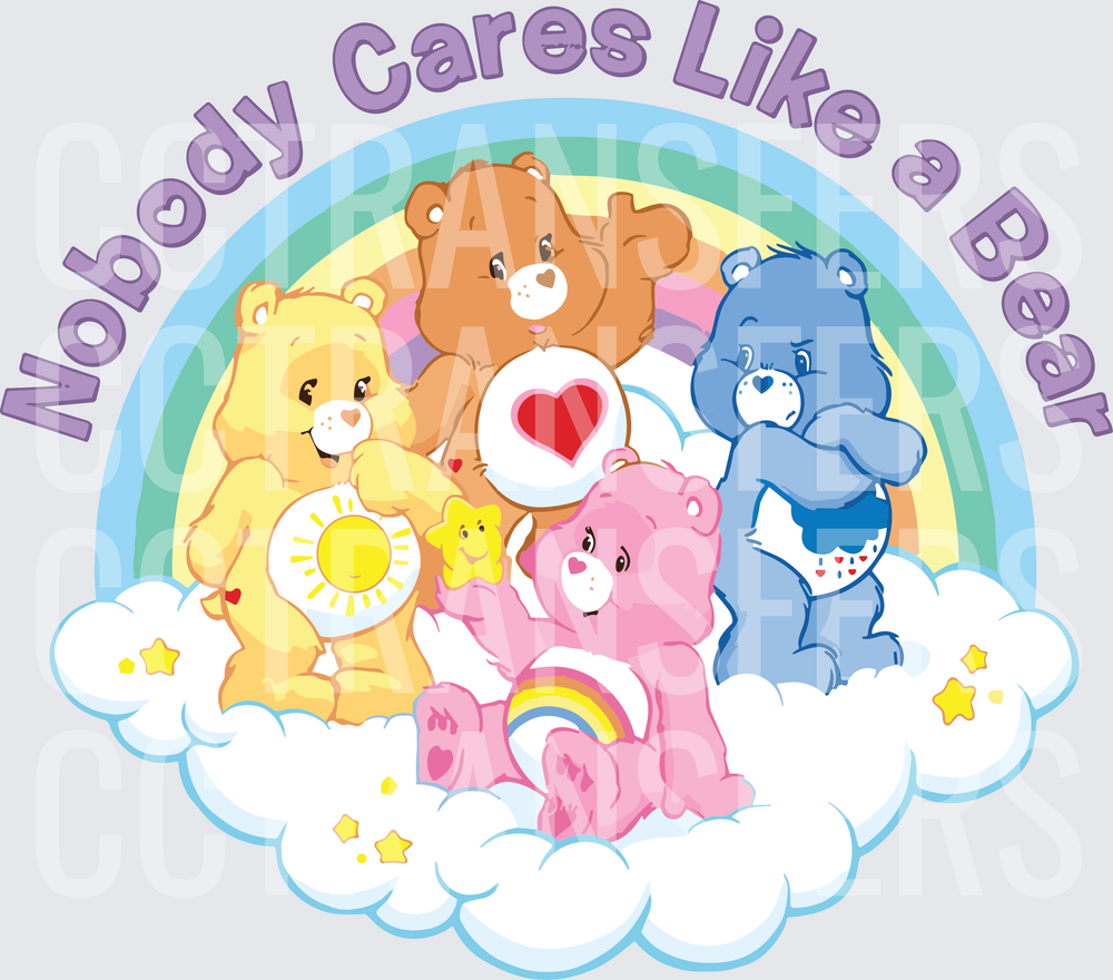 Nobody Cares Like a Bear Colorful Bears Rainbow Cloud (DTF)