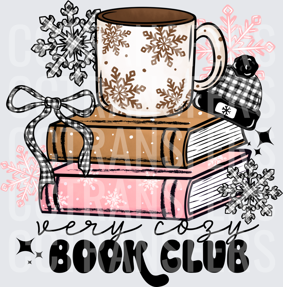 Very Cozy Book Club Winter Snowflake Mug Stack (DTF)