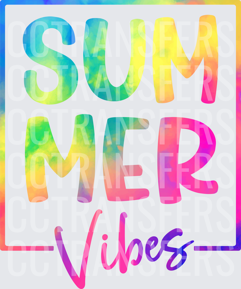 Summer Vibes Tie-Dye Bold Typography (DTF)