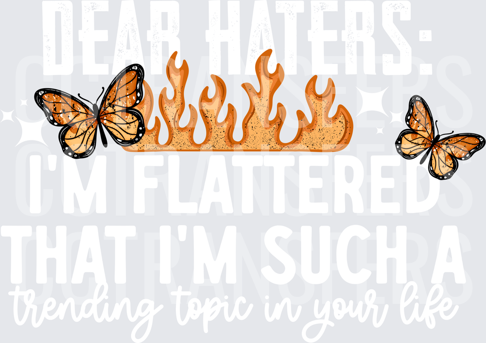 Orange Flame Crown with Monarch Butterflies (DTF)
