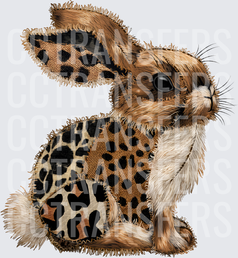 Patchwork Leopard Print Bunny Rabbit (DTF)