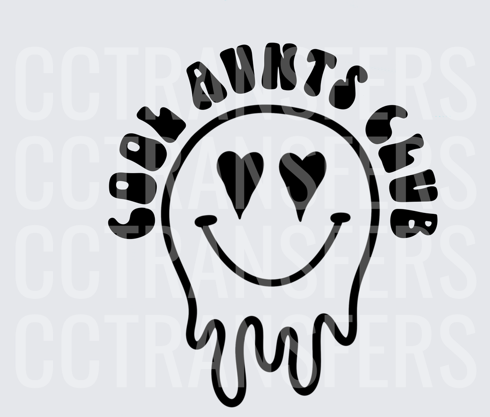 Cool Aunts Club Melting Smiley Heart Eyes (DTF)