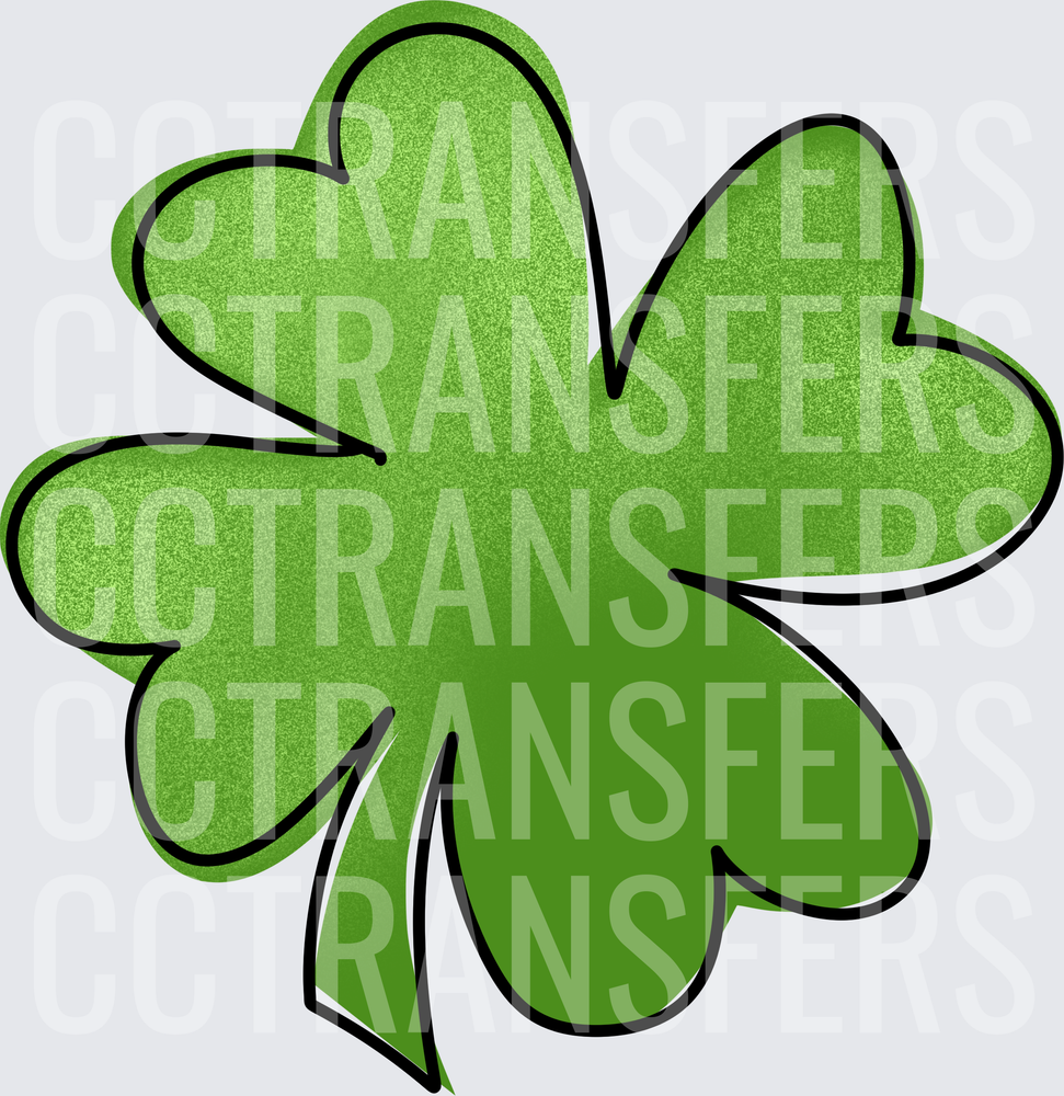 Bold Green Four Leaf Clover Lucky Shamrock (DTF)