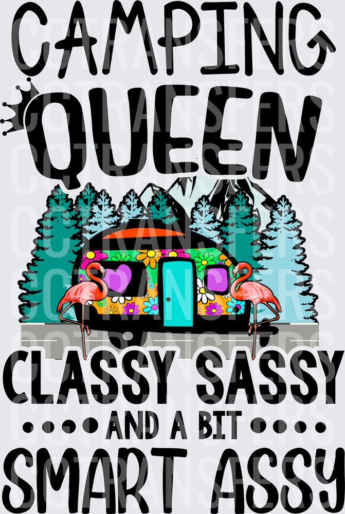 Camping Queen Classy Sassy And A Bit Smart Assy Floral Camper (DTF)