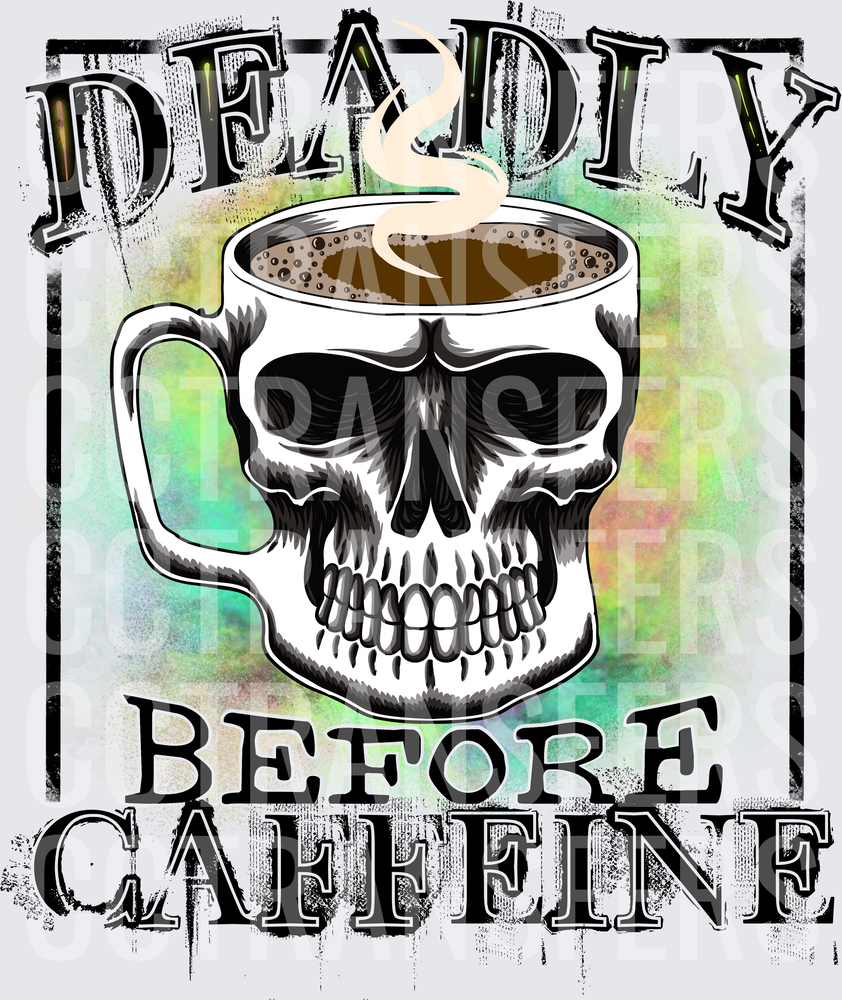 Deadly Before Caffeine Skull Coffee Mug (DTF)