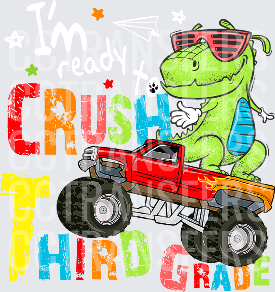 Crush Third Grade T-Rex Monster Truck Sunglasses (DTF)