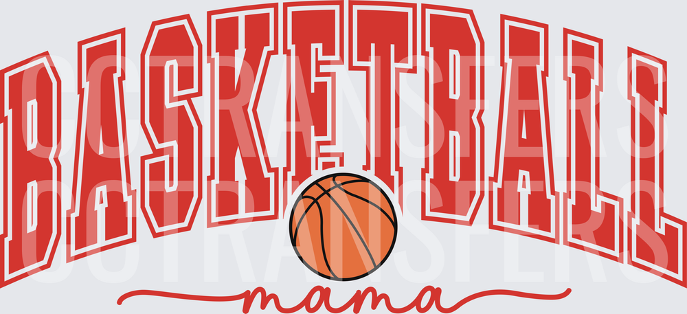 Basketball Mama Arched Letters with Ball Graphic (DTF)