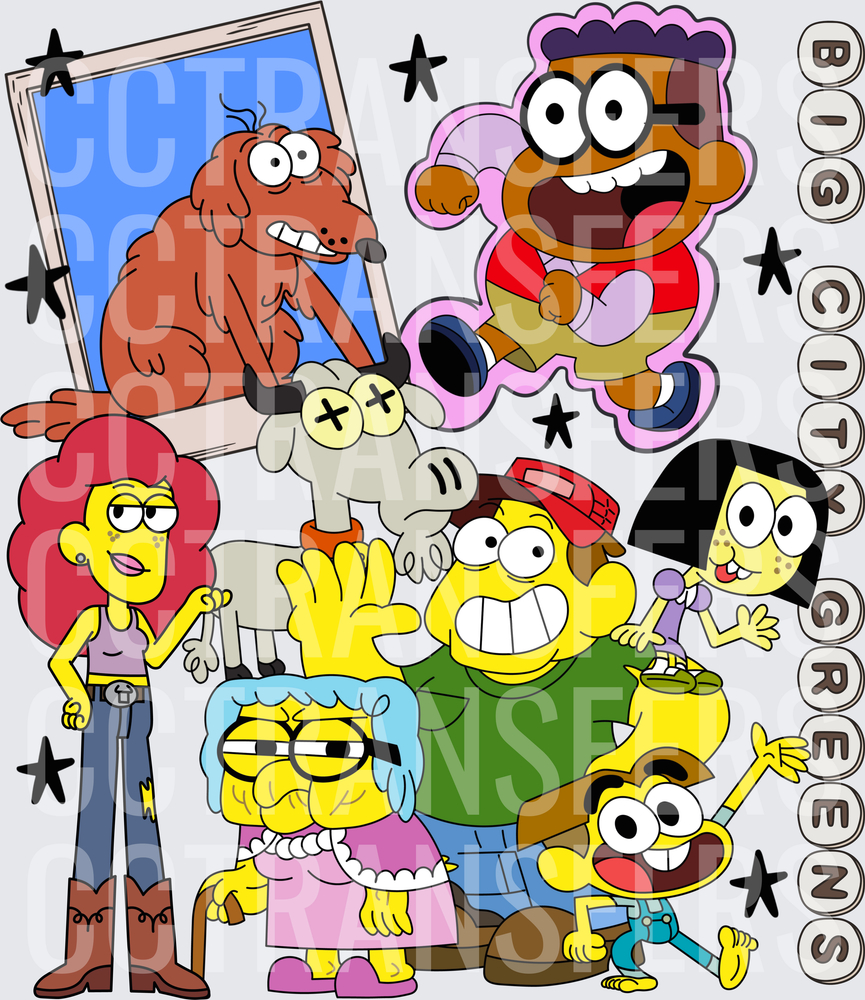 Big City Greens Cartoon Character Group Cast (DTF)