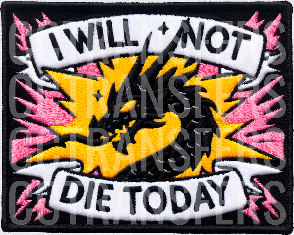 I Will Not Die Today Black Dragon Bold Banner (DTF)