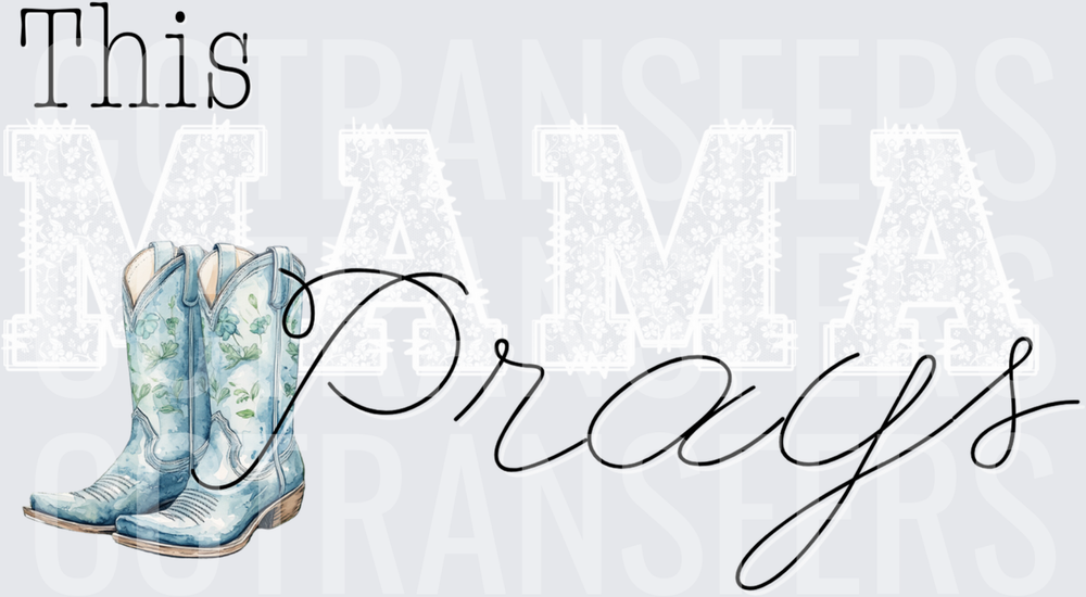 This Prays Floral Cowboy Boots Script (DTF)